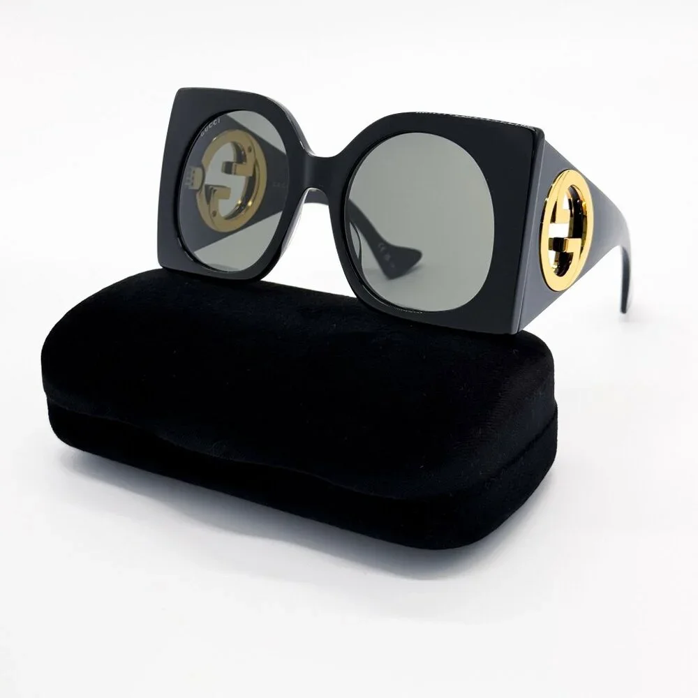 NEW GUCCI GG1254S 001 SUNGLASSES WOMEN BLACK EYEWEAR